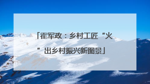 霍军政：乡村工匠“火”出乡村振兴新图景