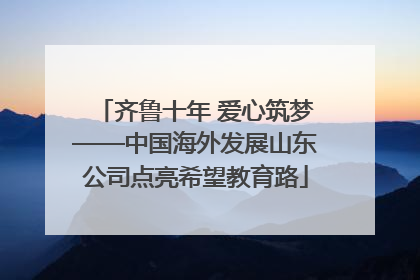 齐鲁十年 爱心筑梦——中国海外发展山东公司点亮希望教育路