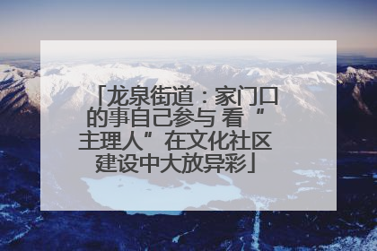 龙泉街道：家门口的事自己参与 看“主理人”在文化社区建设中大放异彩