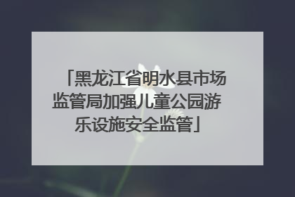 黑龙江省明水县市场监管局加强儿童公园游乐设施安全监管