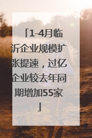 1-4月临沂企业规模扩张提速，过亿企业较去年同期增加55家