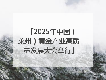 2025年中国（莱州）黄金产业高质量发展大会举行