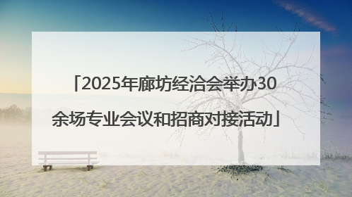2025年廊坊经洽会举办30余场专业会议和招商对接活动