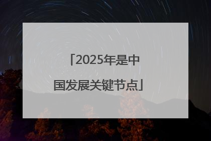 2025年是中国发展关键节点