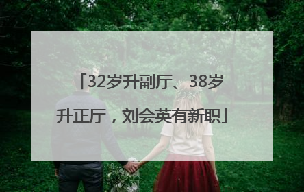 32岁升副厅、38岁升正厅，刘会英有新职