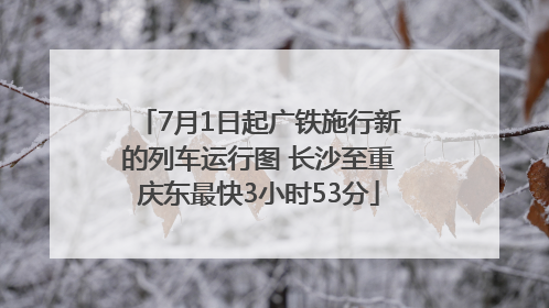 7月1日起广铁施行新的列车运行图 长沙至重庆东最快3小时53分