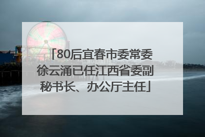 80后宜春市委常委徐云涌已任江西省委副秘书长、办公厅主任