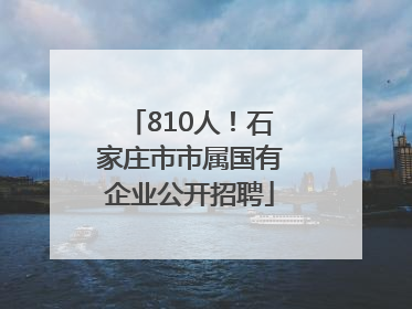 810人！石家庄市市属国有企业公开招聘